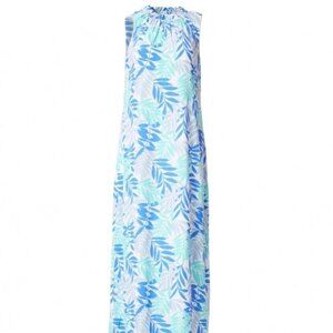 Sail to Sable Blue Palm Maxi Dress Sz XS